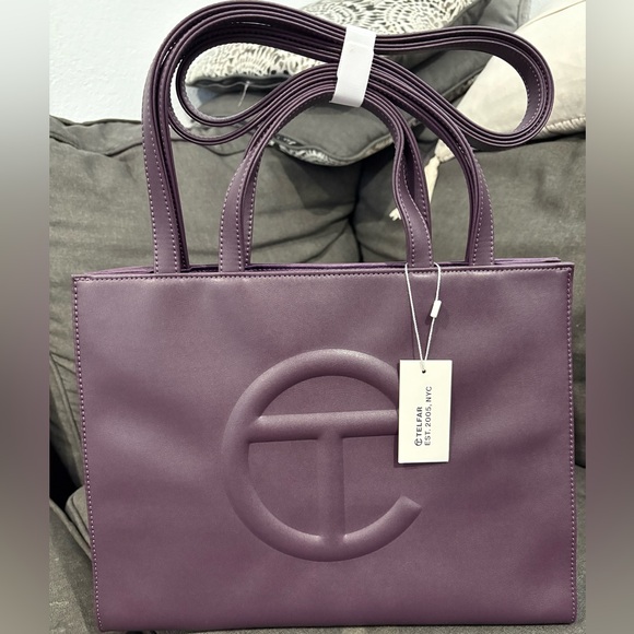 Telfar Handbags - Telfar Medium Shopping Bag, Eggplant